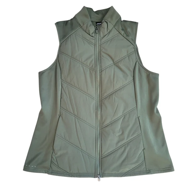 Like New Avia Olive Leaves Quilted Vest Size XL - Picture 4 of 12